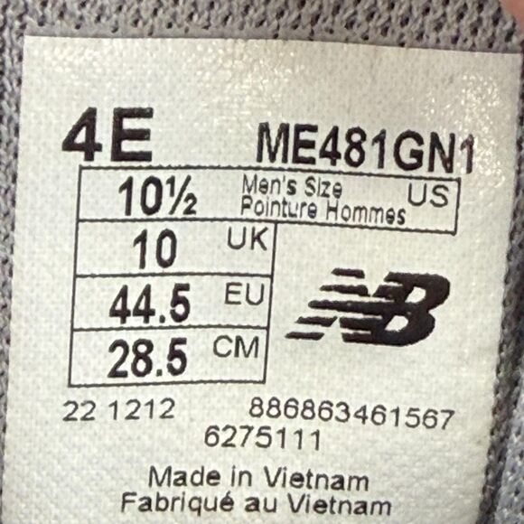 New Balance 481 Shoes Mens Size 10.5 4E Gray Running Walking ME481GN1 Sneakers